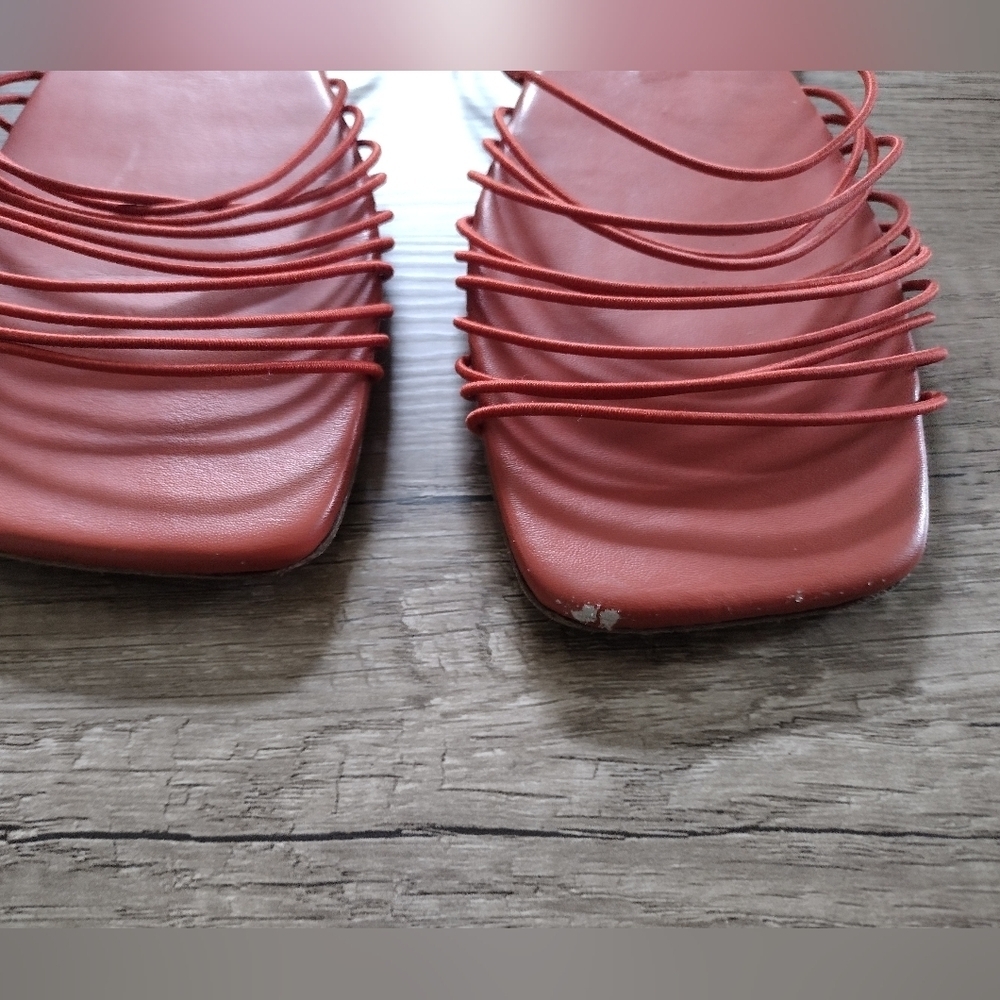 SLEEPER Macaroni Strappy Sandals Rust Orange 40 US 10 - Picture 3 of 6
